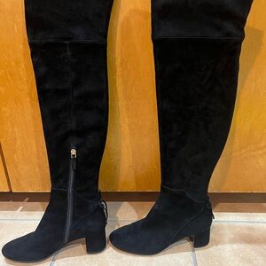 Tory Burch Women’s Laila black suede over the knee boots. 8.5
